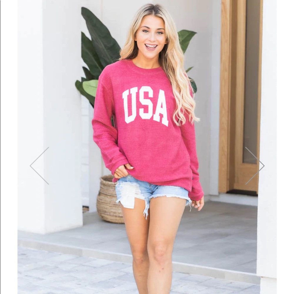 Pink Lilly corded sweatshirt. Size Small